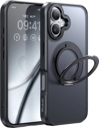 Coque McDodo MagSafe avec support pour iPhone 16 Plus noire
