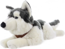 Husky en peluche couché avec sangles 60 cm