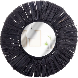 Miroir mural rond noir Home Styling Collection 32 cm