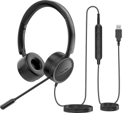 Casque filaire avec micro NEW BEE, noir