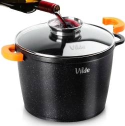 Faitout en granit avec couvercle en verre TERRUNA AROMA 24 cm, 6,7 l