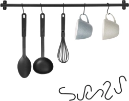 Tringle de cuisine en métal noir RADKA 78,5 cm