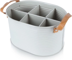 Porte-bouteilles en métal, gris, 6 compartiments