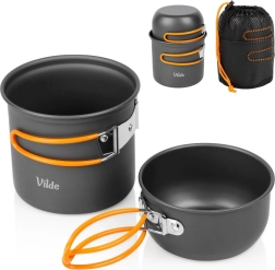 Vilde set de gamelles de randonnée en aluminium anodisé 800/450 ml (3 pièces)
