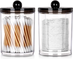 Ensemble de boîtes pour cotons-tiges et disques démaquillants, 2 pièces