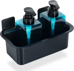 Étagère de douche adhésive noire 23,5 × 13,5 × 11,5 cm