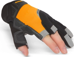 Gants de protection avec paume en mousse et trois doigts ouverts, taille L