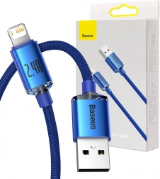 Baseus Crystal Shine câble USB vers Lightning 2,4 A 1,2 m – Bleu