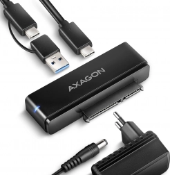 Adaptateur USB‑C 10Gbps vers SATA pour SSD/HDD 2,5"/3,5" FASTPORT X avec alimentation et câble 60 cm