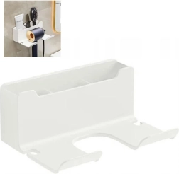 Support mural pour sèche-cheveux blanc