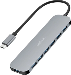 Hub USB-C LogiLink 7 ports USB 3.2 avec USB‑A, 5 Gb/s et alimentation 20 W