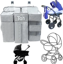 Organisateur multifonction pour lit bébé – gris