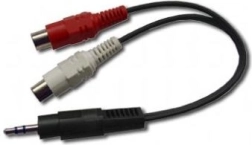 Adaptateur audio jack 3,5 mm vers 2 connecteurs RCA, 20 cm