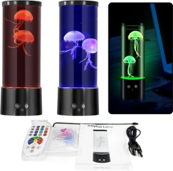 Lampe LED décorative avec méduses, alimentation par piles et câble USB