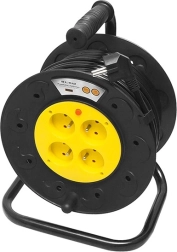 Câble d'extension 4 prises avec mise à la terre 50m enrouleur PVC