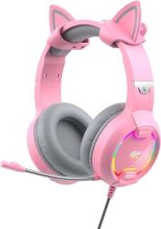 Casque gaming avec oreilles de chat Havit Gamenote RGB rose