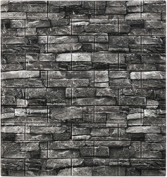 Panneaux muraux 3D autocollants motif brique en mousse grise