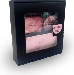 Coffret cadeau PASTELINI rose – porte-monnaie, trousse de maquillage, miroir et manucure