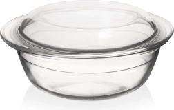 Plat à four en verre résistant à la chaleur avec couvercle 2,2 l