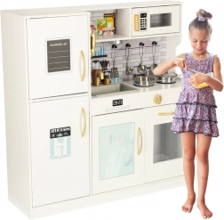 Cuisine en bois pour enfants avec réfrigérateur, micro-ondes et accessoires