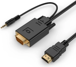 Convertisseur HDMI vers VGA avec audio 3,5 mm, 3 m, noir