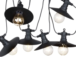 Guirlande lumineuse de jardin 5,5 m avec 6 ampoules LED, IP44, lumière chaude