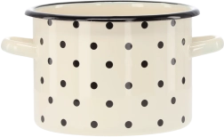Casserole émaillée 3 l 18 cm blanche à pois