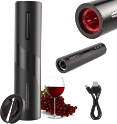 Tire-bouchon électrique pour vin avec batterie rechargeable et coupe-capsule