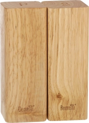 BERRETTI Salière et poivrière - hévéa 5,5x5,5x15 cm