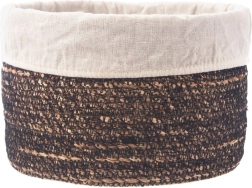 Panier de rangement tressé à la main avec doublure en tissu amovible 20 × 13 cm