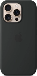 Coque en silicone avec MagSafe pour iPhone 16 Pro - noire
