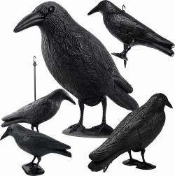 Grand corbeau – effaroucheur de pigeons et d’étourneaux pour balcon et jardin 38 × 12,5 × 23 cm - 1 pièce
