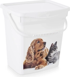 Réservoir en plastique pour aliments pour animaux 6 l avec couvercle et poignée