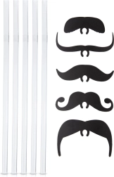 Set de pailles flexibles avec moustaches 5 pcs