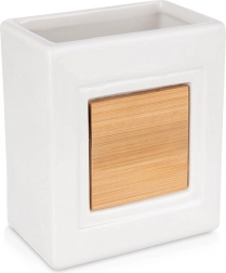 Gobelet de salle de bain en dolomite avec bambou blanc