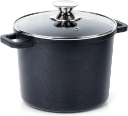 Marmite haute en granit avec couvercle en verre GRANDE 4,2 l