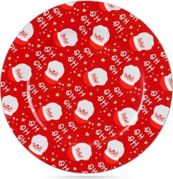 Dessous d’assiette rouge avec motif du Père Noël, 33 cm