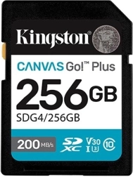 Carte mémoire SD 256 Go Kingston Canvas Go Plus 200/160 Mo/s C10 U3 V30