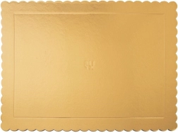 Sous-plat rectangulaire doré pour gâteau 40 × 30 cm