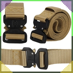 Ceinture tactique en nylon avec boucle à dégagement rapide, marron, 120 cm
