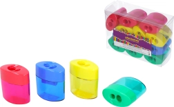 Taille-crayon double avec réservoir transparent