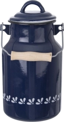 Pichet à lait rétro émaillé 2 l bleu et blanc