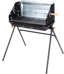Barbecue de jardin MADISON avec bac en fonte et rôtissoire 55 × 28 × 60 cm