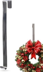 Crochet de porte pour couronne en métal argenté 30 cm