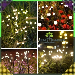 Lampes de jardin solaires à piquet, sphères, 6 LED, capteur crépusculaire, 2 pcs
