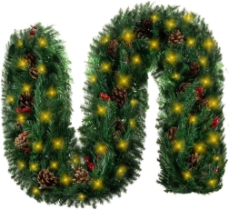 Guirlande de Noël 270 cm avec lumières LED RUHHY