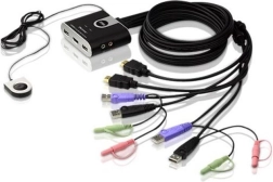 Commutateur KVM 2 ports USB HDMI/Audio avec télécommande