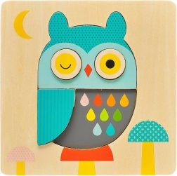 Petit Collage Puzzle en bois Hibou