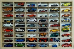 Étagère en bois pour petites voitures avec 54 compartiments
