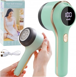 Rasoir anti-bouloches électrique pour textiles avec 3 vitesses, vert